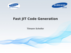 Fast JIT Code Generation