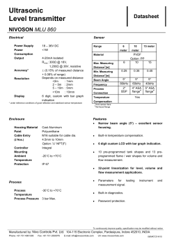 Sales Data Sheet MLU 860 - Toshbro Controls Pvt. Ltd.