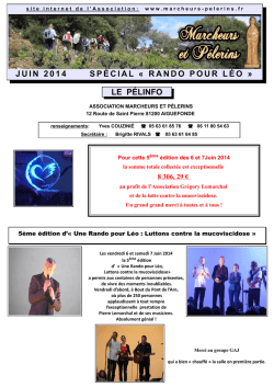 juin 2014 sp&eacute;cial &laquo; rando pour l&eacute;o &raquo; le p&eacute;linfo - marcheurs