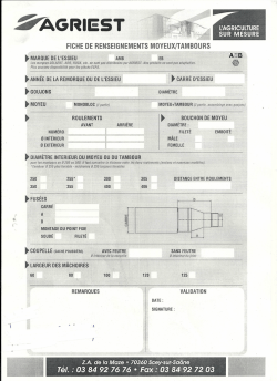 FICHE DE RENSEIGNEMENTS MOYEUX