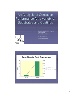 An Analysis of Corrosion Performance for a variety of