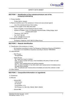 SAFETY DATA SHEET SECTION 1 Identification of the substance