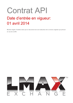 Contrat LMAX API