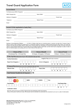 Travel Guard Application Form