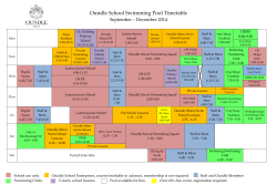 Oundle School Swimming Pool Timetable