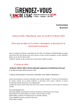 Communiqué de presse Vaulx-en-Velin, Villeurbanne