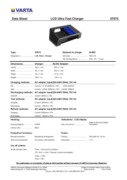 Data Sheet LCD Ultra Fast Charger 57675