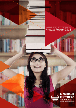 Annual Report 2013 - Manukau Institute of Technology