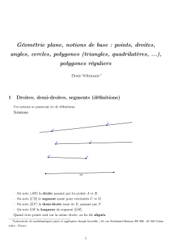 Géométrie plane, notions de base : points