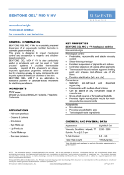 Technical Data Sheet - Elementis Specialties