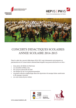 CONCERTS DIDACTIQUES SCOLAIRES ANNEE SCOLAIRE 2014
