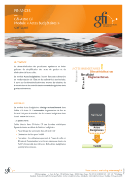 Gfi-Astre GF Actes budg&eacute;taires