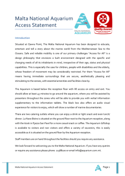 Malta National Aquarium Access Statement