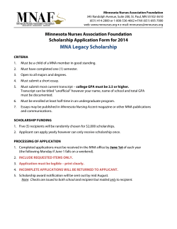MNA Legacy Scholarship - Minnesota Nurses Association