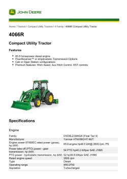 Compact Utility Tractor Specifications
