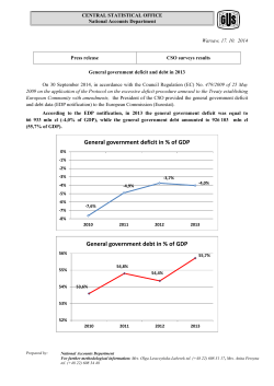 General government deficit and debt in 2013