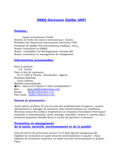 HSEQ Doctorate Djaffar ARFI - Ordre des experts internationaux