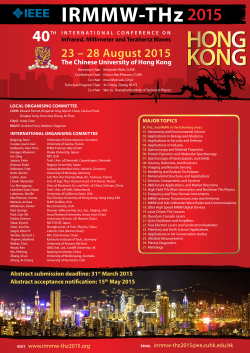 23 – 28 August 2015 - bme - The Chinese University of Hong Kong