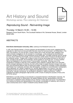 Art History and Sound - The Courtauld Institute of Art