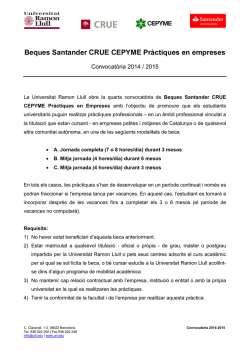 Beques Santander CRUE CEPYME Pràctiques en empreses 2014