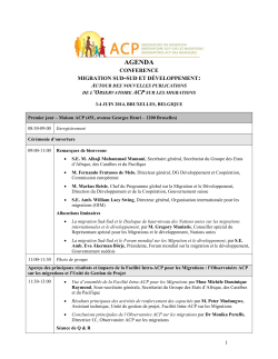 AGENDA - ACP Observatory on Migration