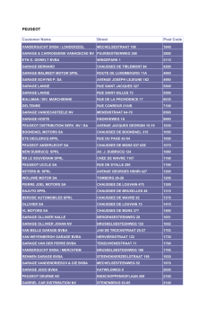 PEUGEOT Customer Name Street Post Code