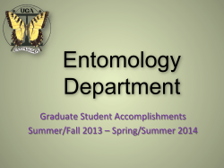 2013-2014 Entomology Graduate Student Accomplishments