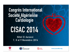 Programme CISAC 2014 - Société Algérienne de Cardiologie