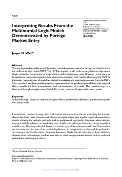 Interpreting Results From the Multinomial Logit Model