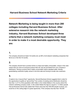 Harvard MLM Criteria - Plexus Pink Power Team