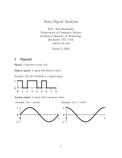 Data Signal Analysis - Department of Computer Science