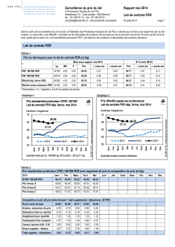 Surveillance du prix du lait Rapport mai 2014 Lait de
