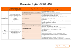 Progression Anglais CM2 2014-2015