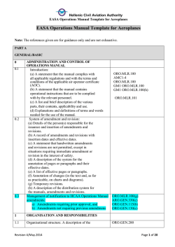 EASA Operations Manual Template for Aeroplanes
