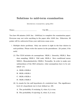 Solutions to mid-term examination