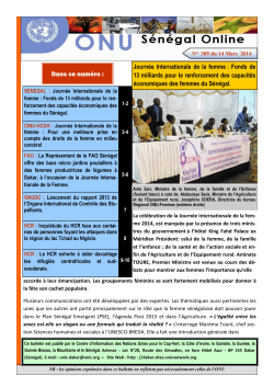 ONU Senegal Online N°385.pub - CINU Dakar