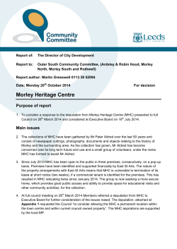 1. morley heritage centre report