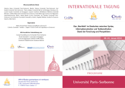 InternatIonale tagung - Université Paris