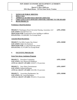 Agenda - the New Jersey Economic Development Authority
