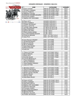 N° NOM CATEGORIE HORAIRE 39 Claire LEFORT AMA ELITE