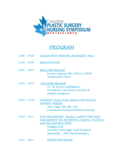 PROGRAM - Canadian Society of Plastic Surgeons