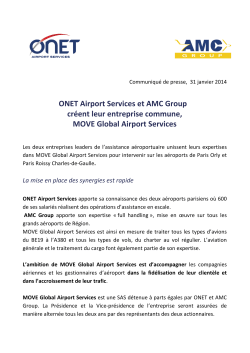 ONET Airport Services et AMC Group créent leur