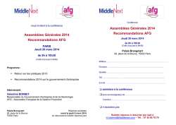 Assemblées Générales 2014 Recommandations AFG