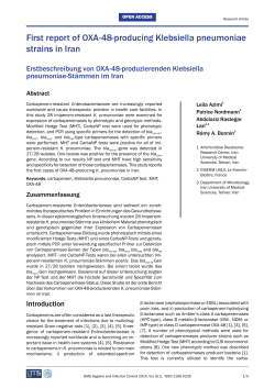 First report of OXA-48-producing Klebsiella