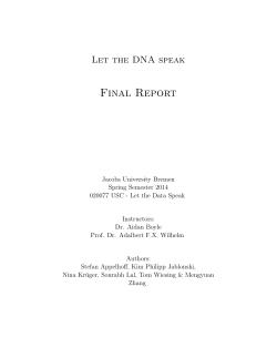 Final Report - Let The DNA Speak