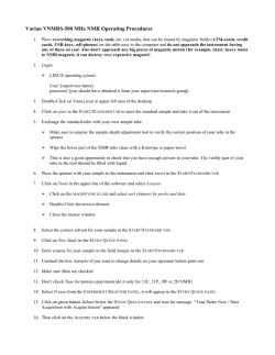 Instructions for 1 H, 13 C NMR operation for 300/500 MHz
