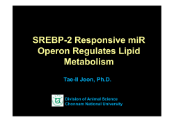 SREBP-2 Responsive miR Operon Regulates Lipid Metabolism