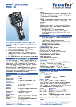 Data sheet MFC-5150 - TetraTec Instruments GmbH