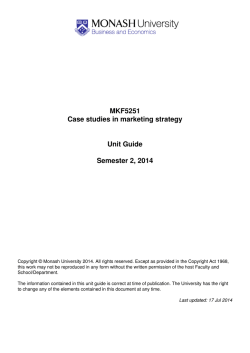 Download PDF unit guide - Faculty of Business and Economics