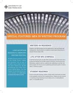 special features: mfa in writing program